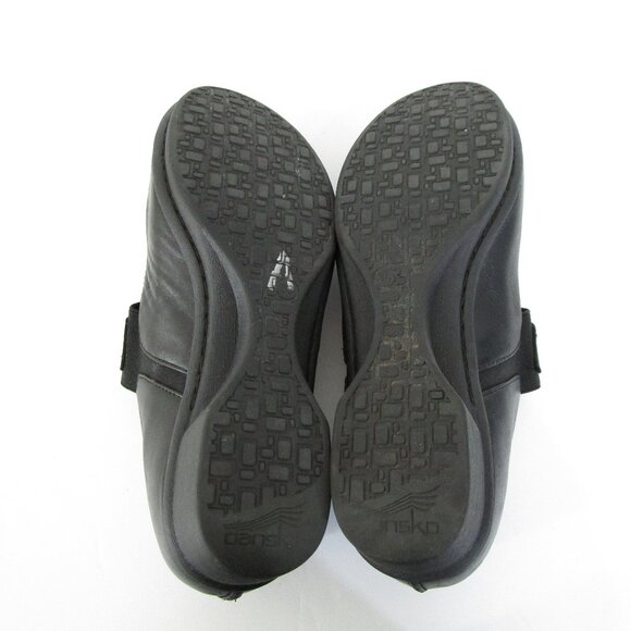 SOLD Womens Classic Solid Black Leather Mary Jane Heels Shoes Size 38 7.5 8 - Picture 7 of 8